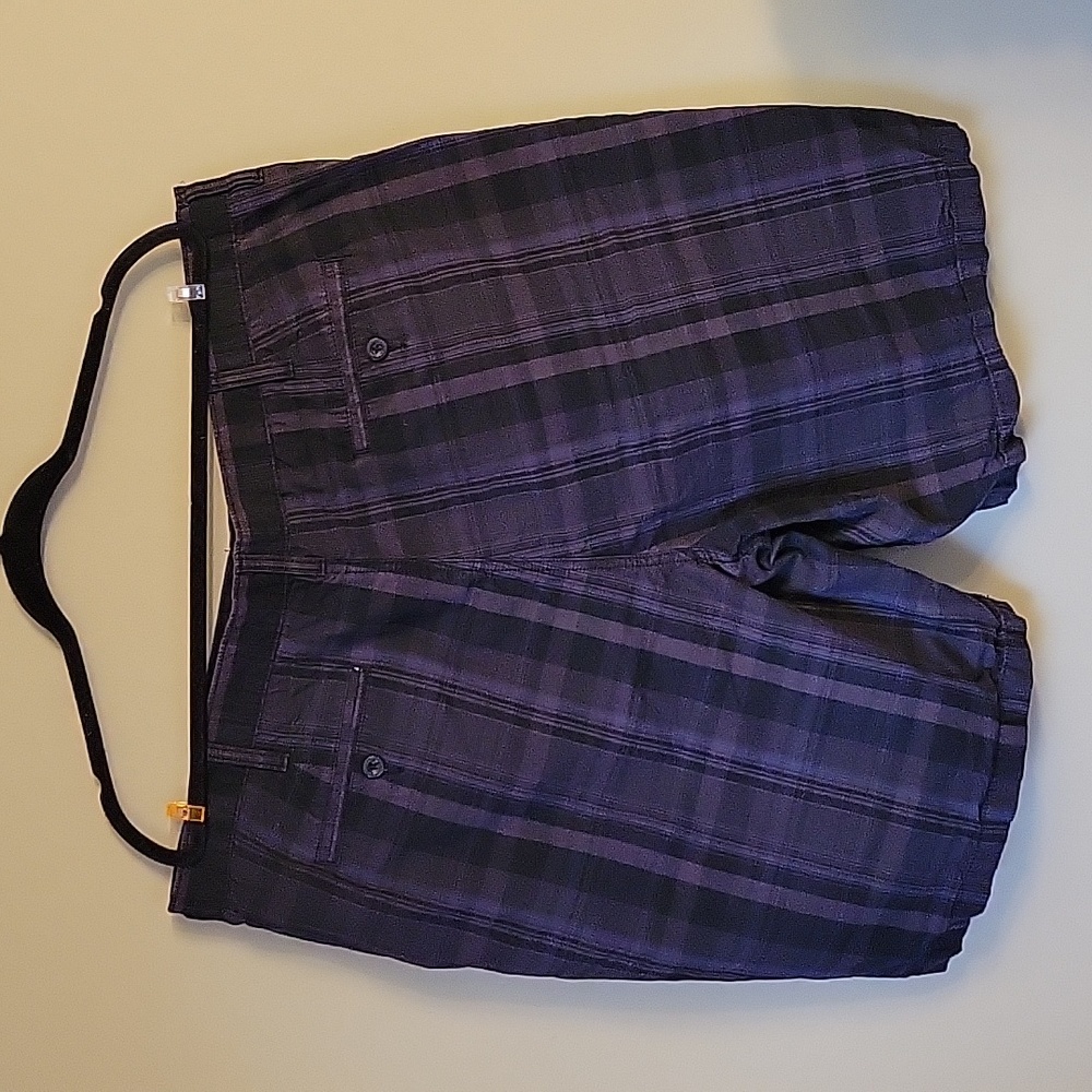 Apt 9 mens casual shorts no pleats Black Plaid Size 42 - Picture 6 of 11